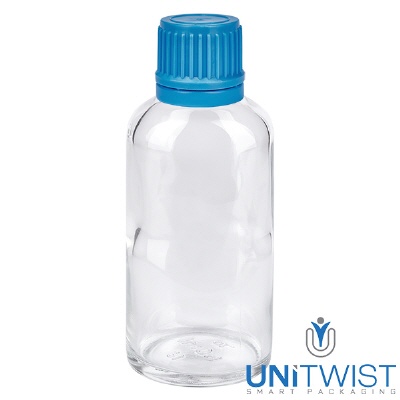 Bild 50ml Flasche 11mm SV blau OV ClearLine UT18/50